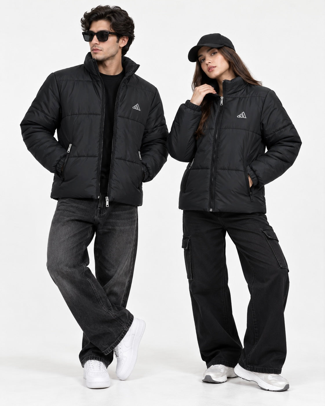 Adi Black Puffer Jacket – Unisex Quilted Full-Zip Winter Jacket