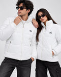 Adi White Puffer Jacket – Unisex Quilted Full-Zip Winter Jacket