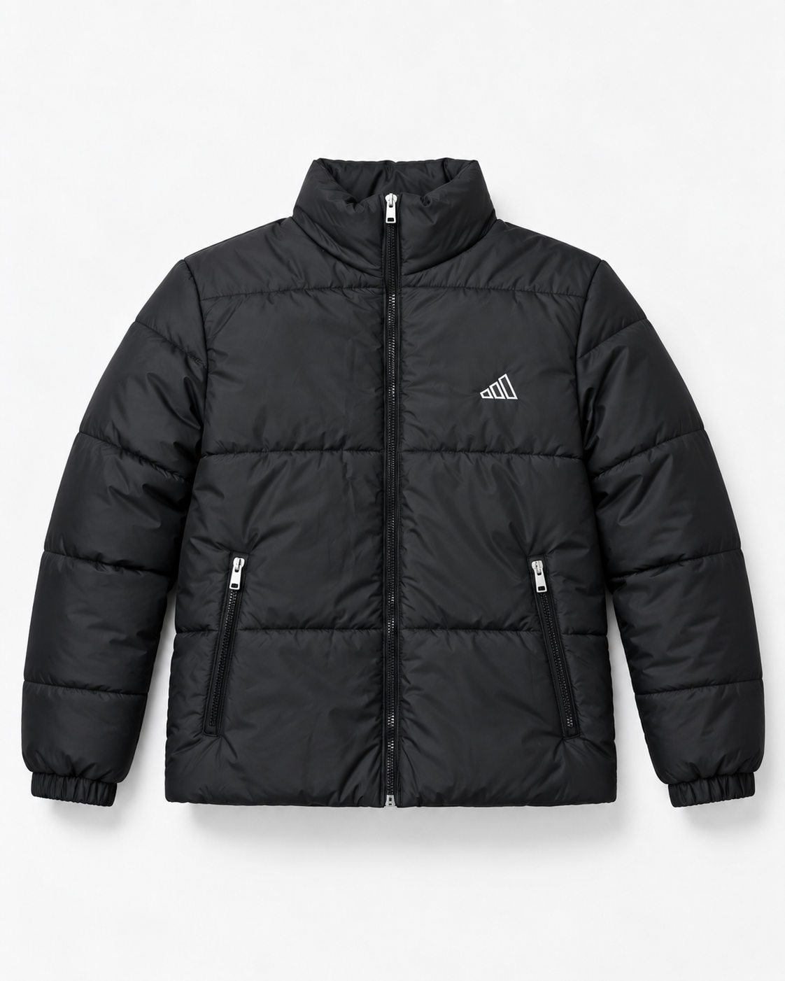 Adi Black Puffer Jacket – Unisex Quilted Full-Zip Winter Jacket