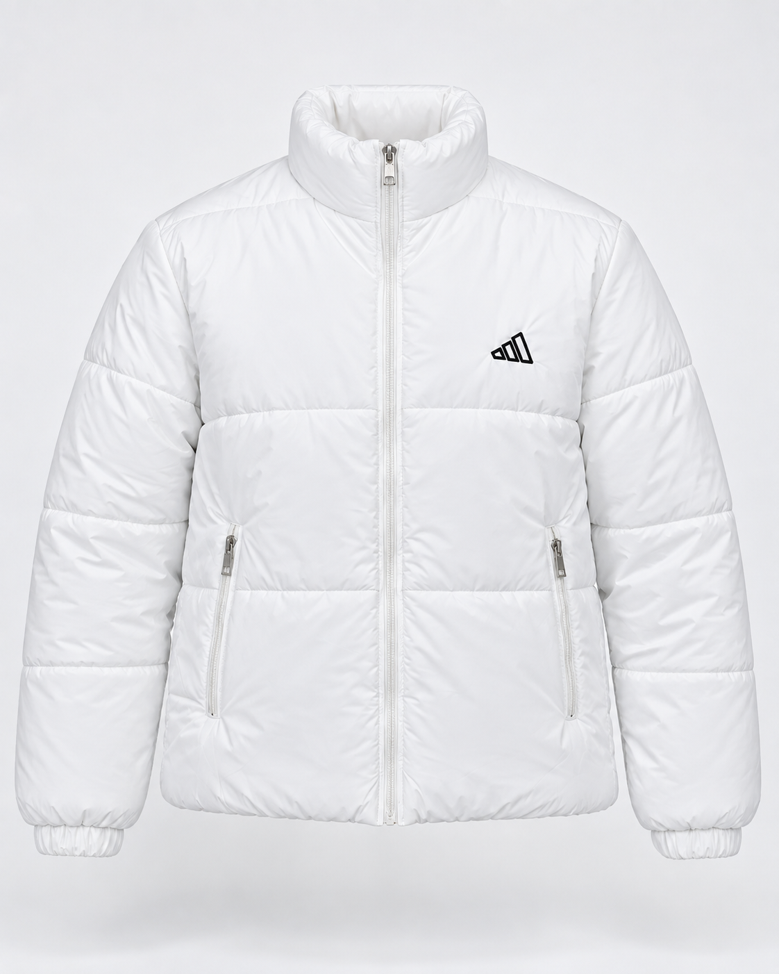 Adi White Puffer Jacket – Unisex Quilted Full-Zip Winter Jacket