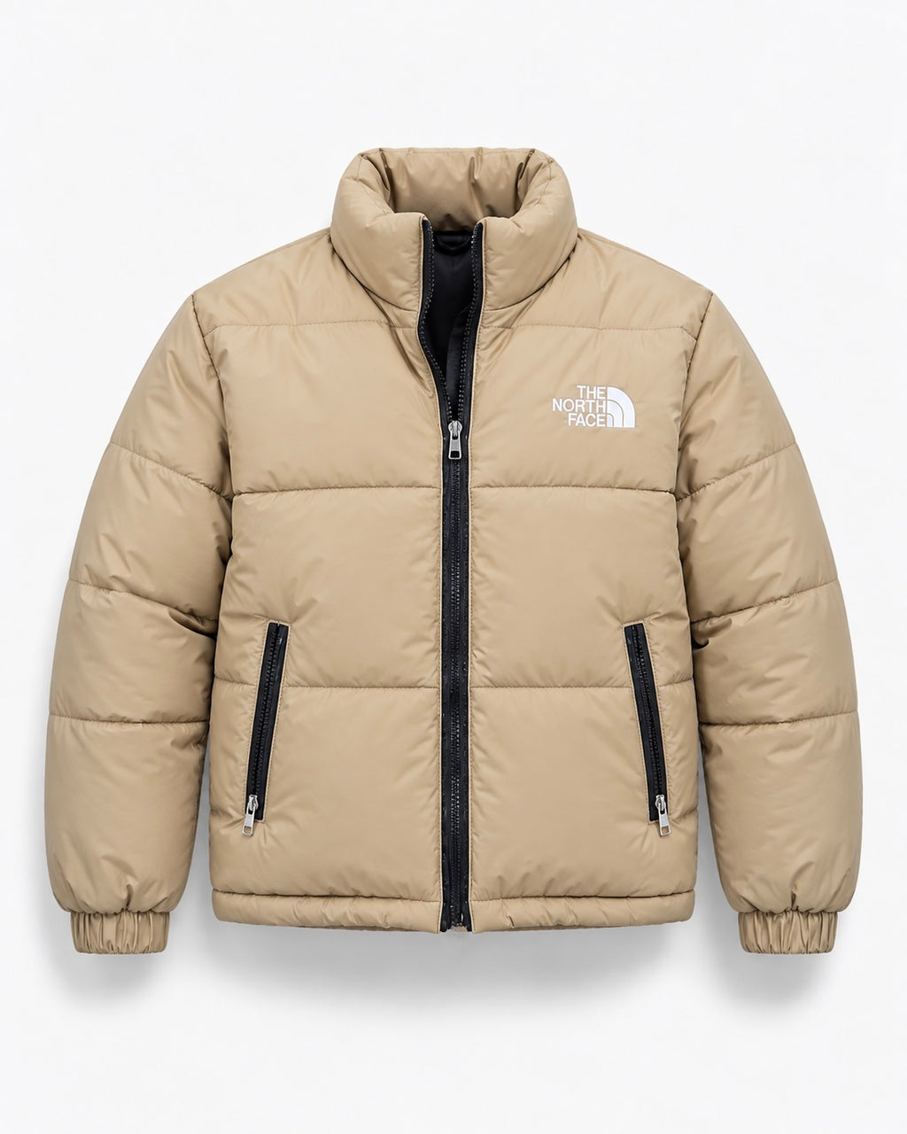 NF Beige Puffer Jacket – Unisex Full-Zip Winter Jacket