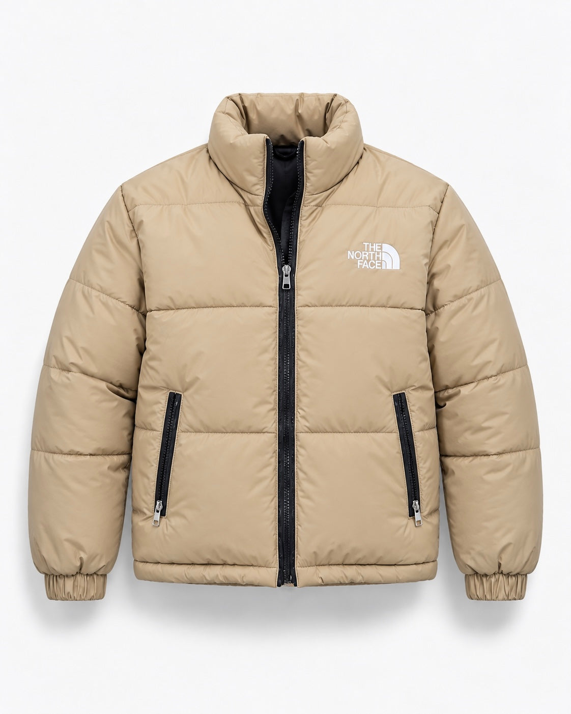 NF Beige Puffer Jacket – Unisex Full-Zip Winter Jacket