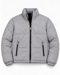 ZR Quilted Grey Puffer Jacket – Unisex Full-Zip Winter Jacket