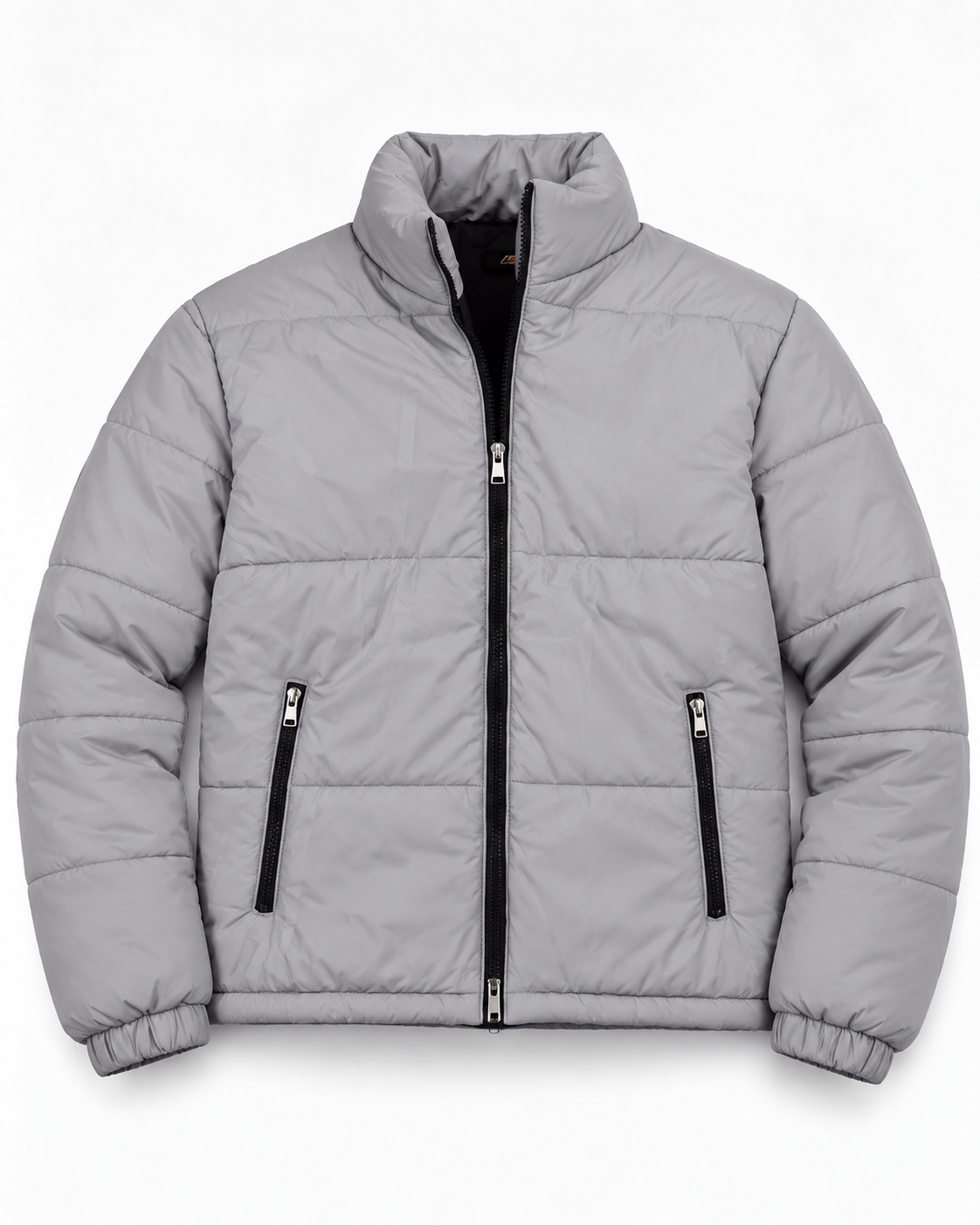 ZR Quilted Grey Puffer Jacket – Unisex Full-Zip Winter Jacket