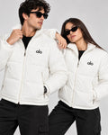 AL0 White Puffer Jacket – Unisex Quilted Full-Zip Winter Jacket