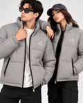 Adi Grey Puffer Jacket – Unisex Quilted Full-Zip Winter Jacket