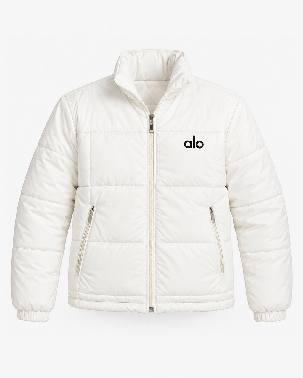 AL0 White Puffer Jacket – Unisex Quilted Full-Zip Winter Jacket