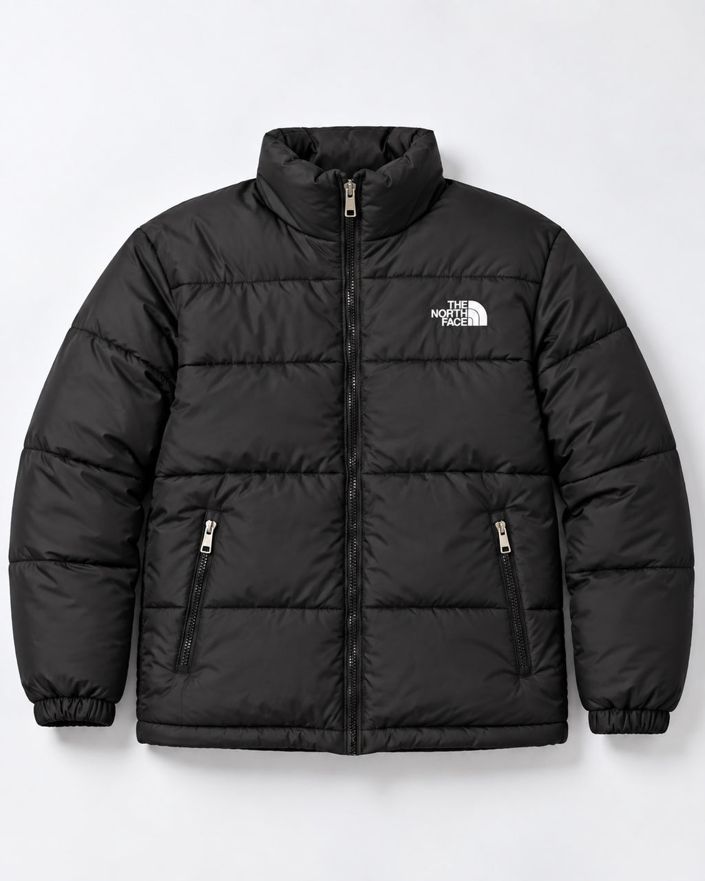 NF Black Puffer Jacket – Unisex Full-Zip Winter Jacket