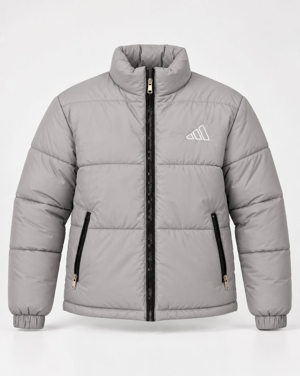 Adi Grey Puffer Jacket – Unisex Quilted Full-Zip Winter Jacket