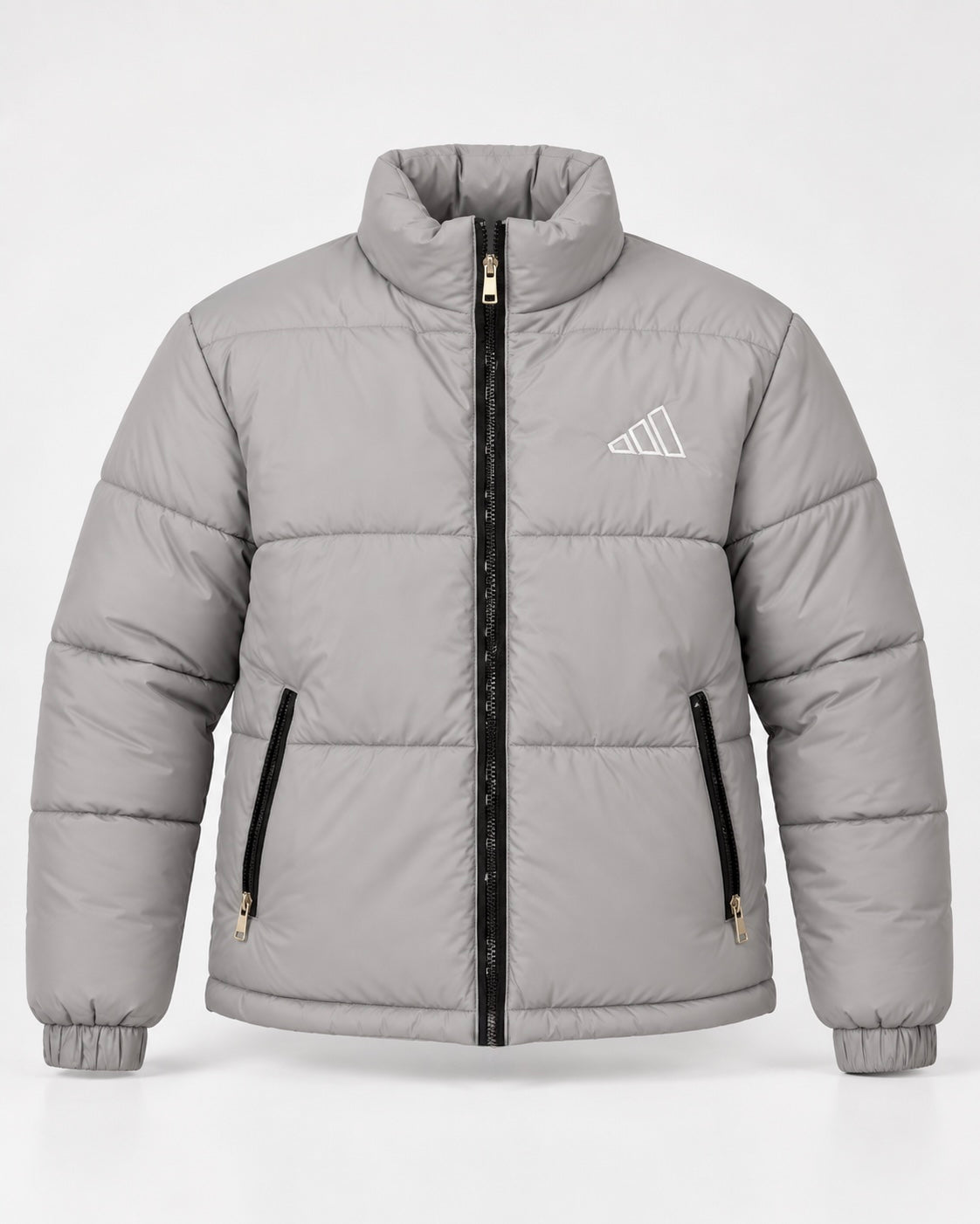 Adi Grey Puffer Jacket – Unisex Quilted Full-Zip Winter Jacket