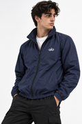 AL0 Navy Blue Windbreaker Jacket – Lightweight Full-Zip Sports Jacket