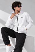 AL0 White Windbreaker Jacket – Lightweight Full-Zip Sports Jacket