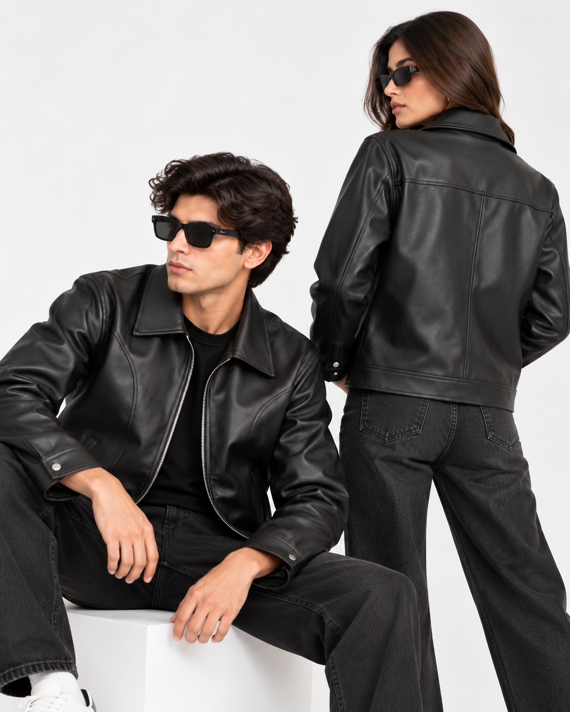 ZR Contour Black Leather Jacket – Unisex Zip-Up Leather Jacket