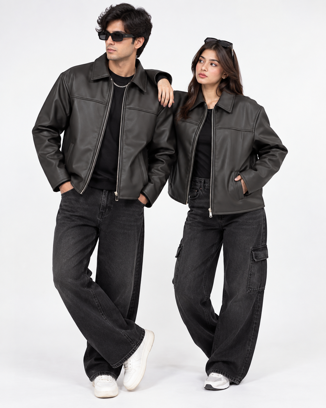 ZR Panel Black Leather Jacket – Unisex Zip-Up Leather Jacket