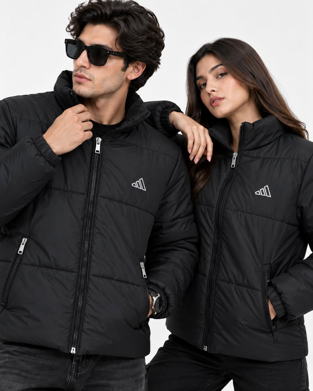 Adi Black Puffer Jacket – Unisex Quilted Full-Zip Winter Jacket