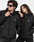 Adi Black Puffer Jacket – Unisex Quilted Full-Zip Winter Jacket