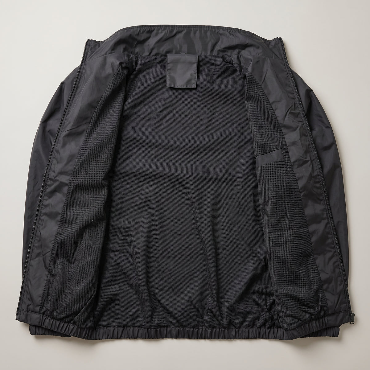Adi Minimal Back-Stripe Black Lightweight Windbreaker Jacket – Full-Zip