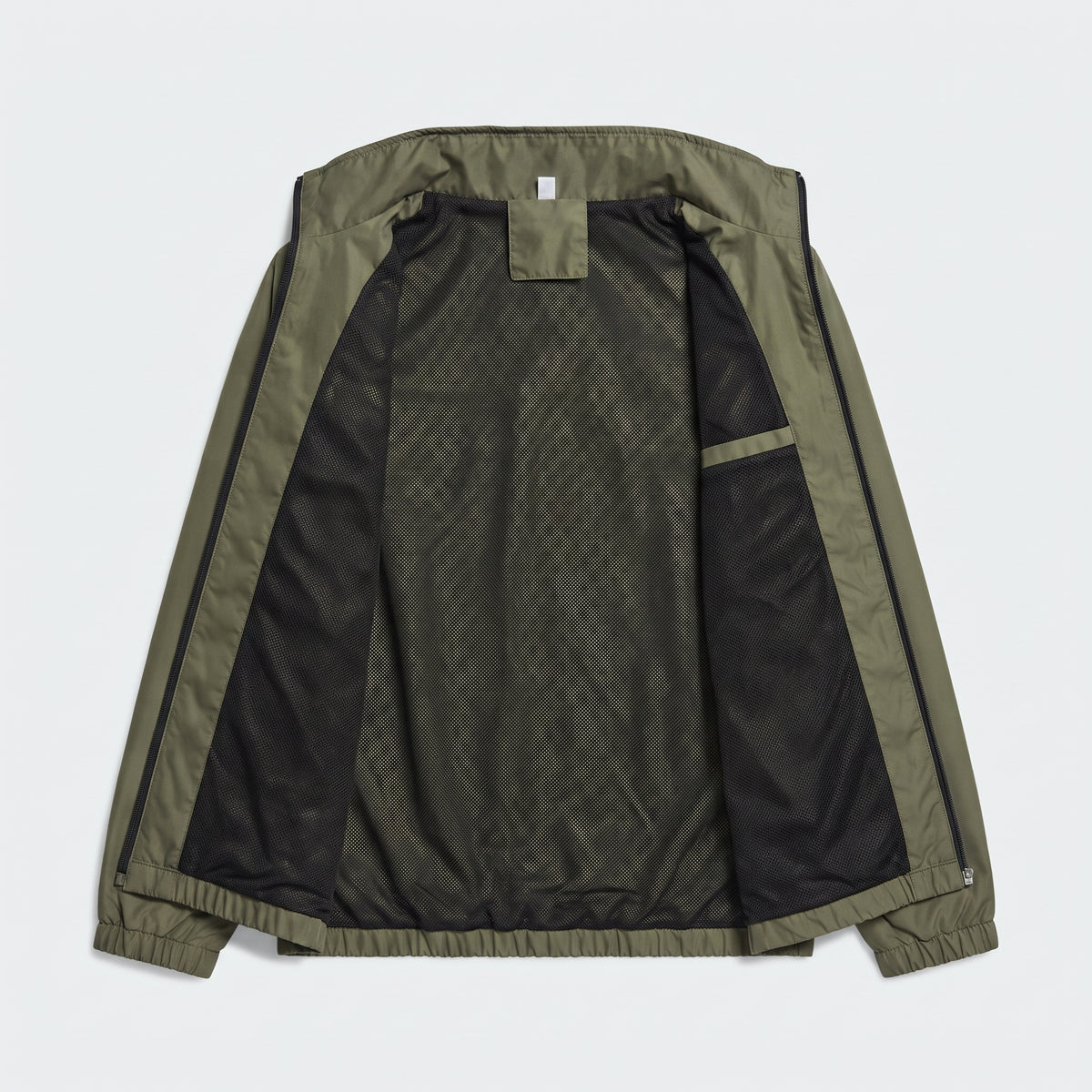 Adi Classic 3-Stripe Olive Green Windbreaker Jacket – Lightweight Full-Zip Sports Jacket