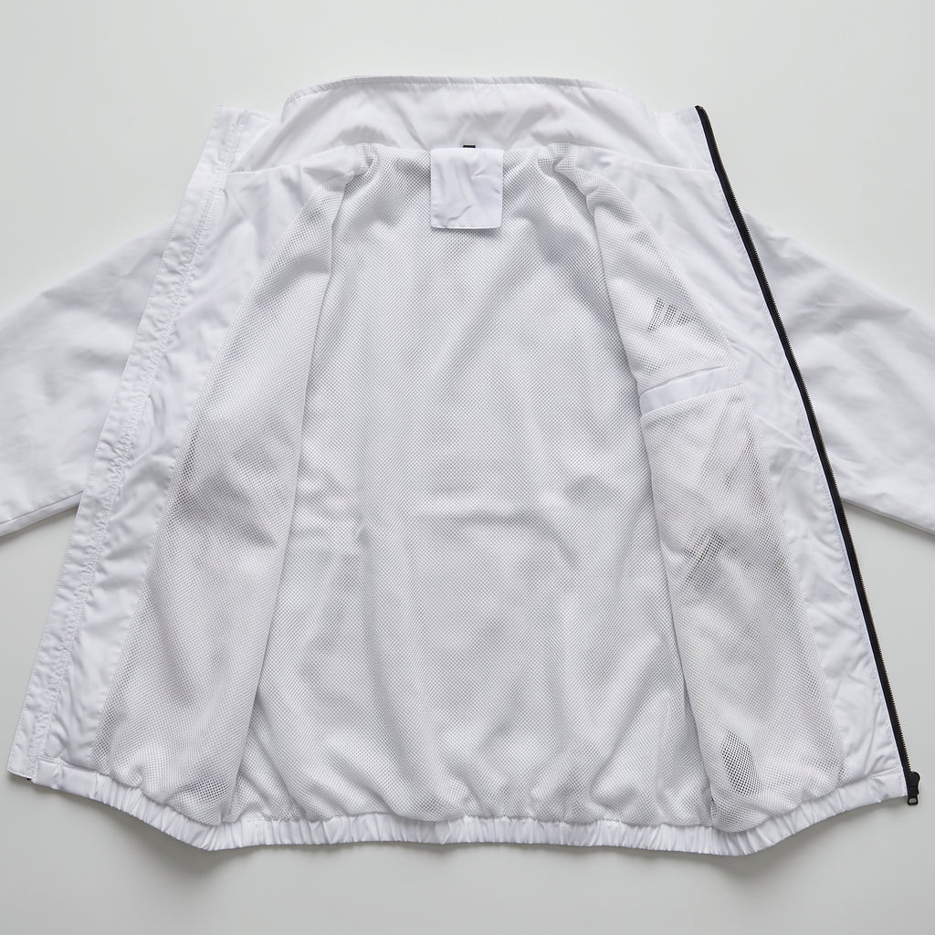 Adi Minimal Back-Stripe White Lightweight Windbreaker Jacket – Full-Zip Sports Jacket