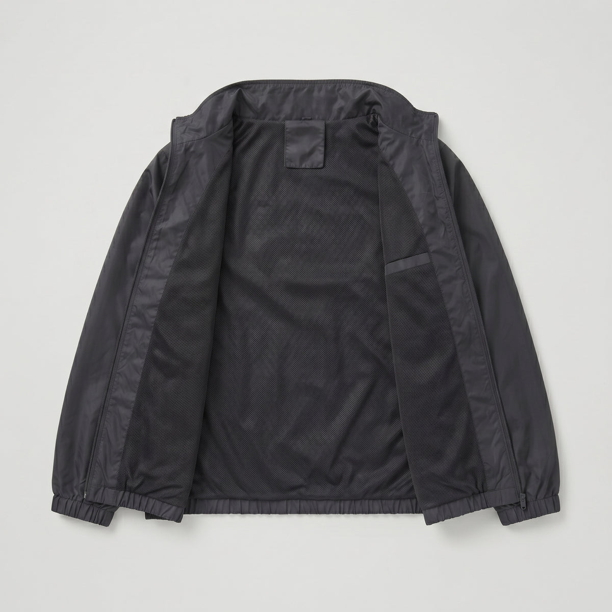 AL0 Black Windbreaker Jacket – Lightweight Full-Zip Sports Jacket