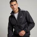 Adi Shoulder 3-Stripe Black Windbreaker Jacket – Lightweight Full-Zip Sports Jacket
