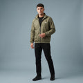 Adi Minimal Back-Stripe Olive Green Windbreaker Jacket – Lightweight Full-Zip Sports Jacket