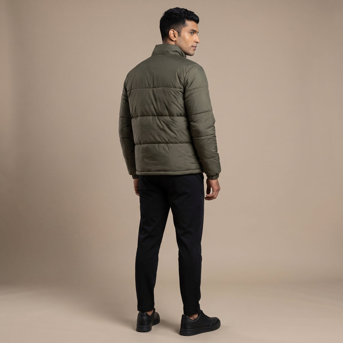 Adi Olive Green Puffer Jacket – Quilted Full-Zip Winter Jacket