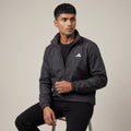 Adi Minimal Back-Stripe Black Lightweight Windbreaker Jacket – Full-Zip