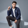Adi Minimal Back-Stripe Navy Blue Windbreaker Jacket – Lightweight Full-Zip Sports Jacket