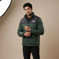 NF Black & Green Puffer Jacket – Quilted Full-Zip Winter Jacket