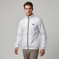 Adi Minimal Back-Stripe White Lightweight Windbreaker Jacket – Full-Zip Sports Jacket