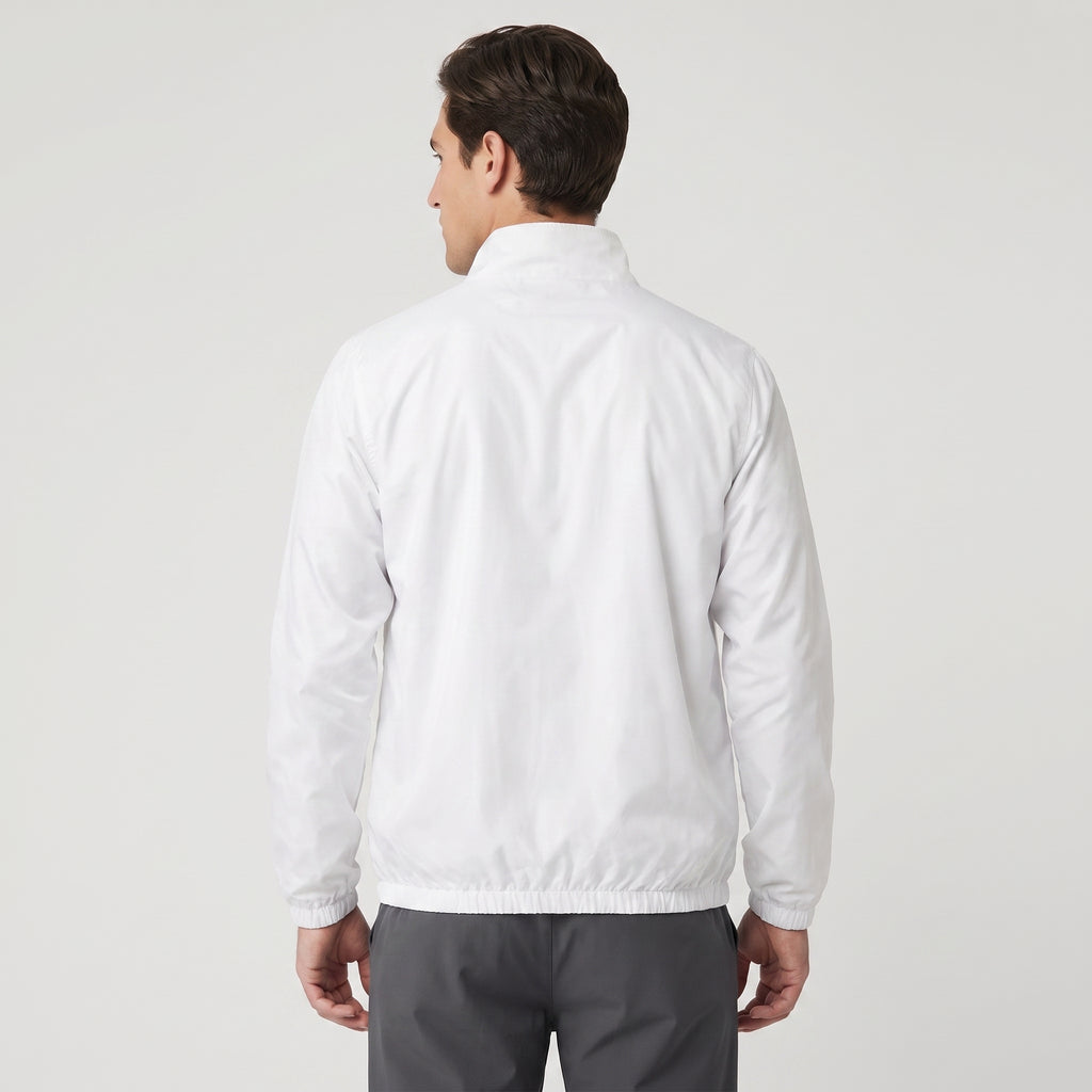 AL0 White Windbreaker Jacket – Lightweight Full-Zip Sports Jacket