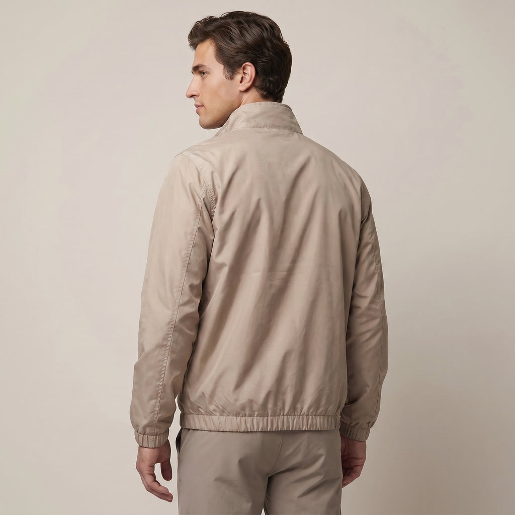 AL0 Beige Windbreaker Jacket – Lightweight Full-Zip Casual Jacket
