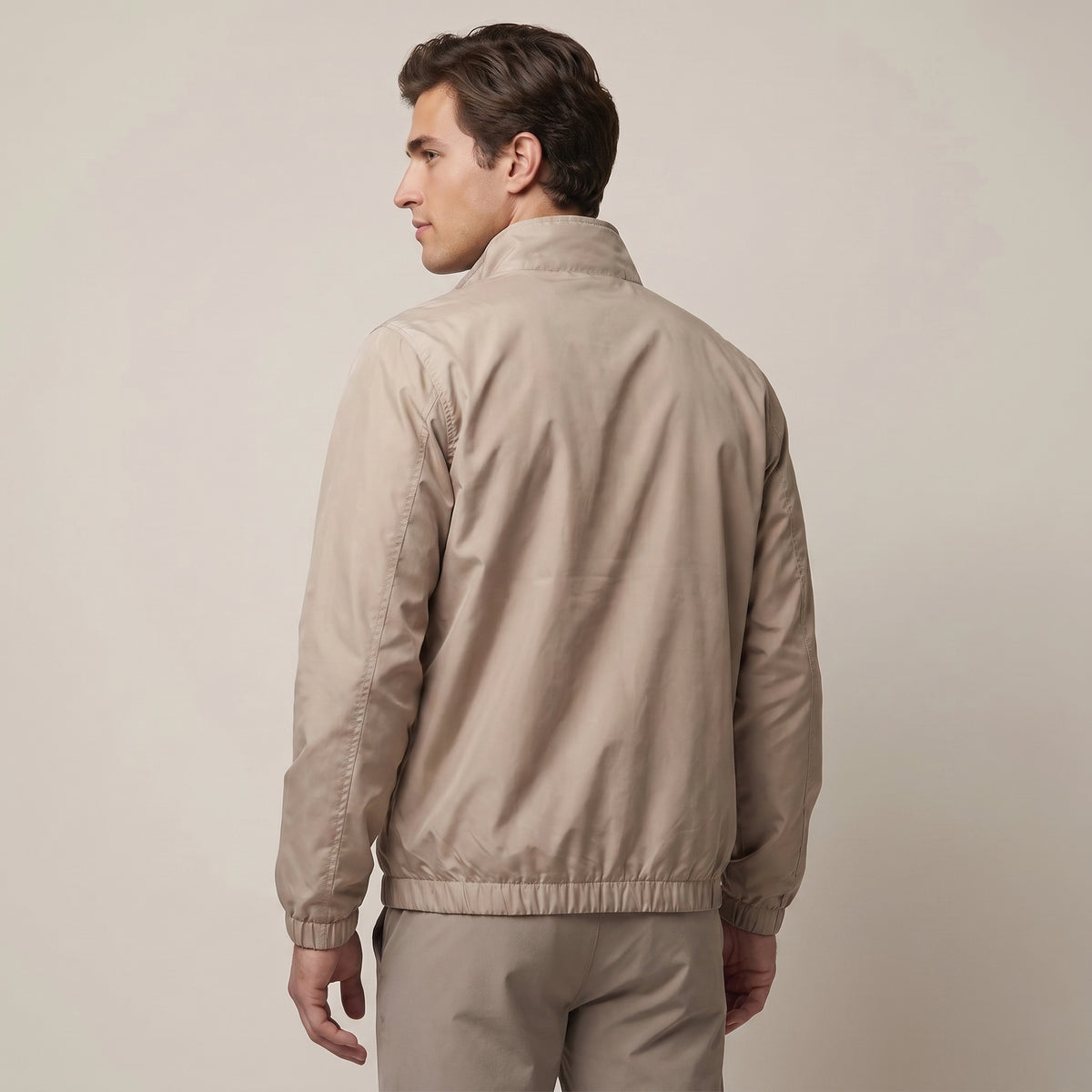AL0 Beige Windbreaker Jacket – Lightweight Full-Zip Casual Jacket