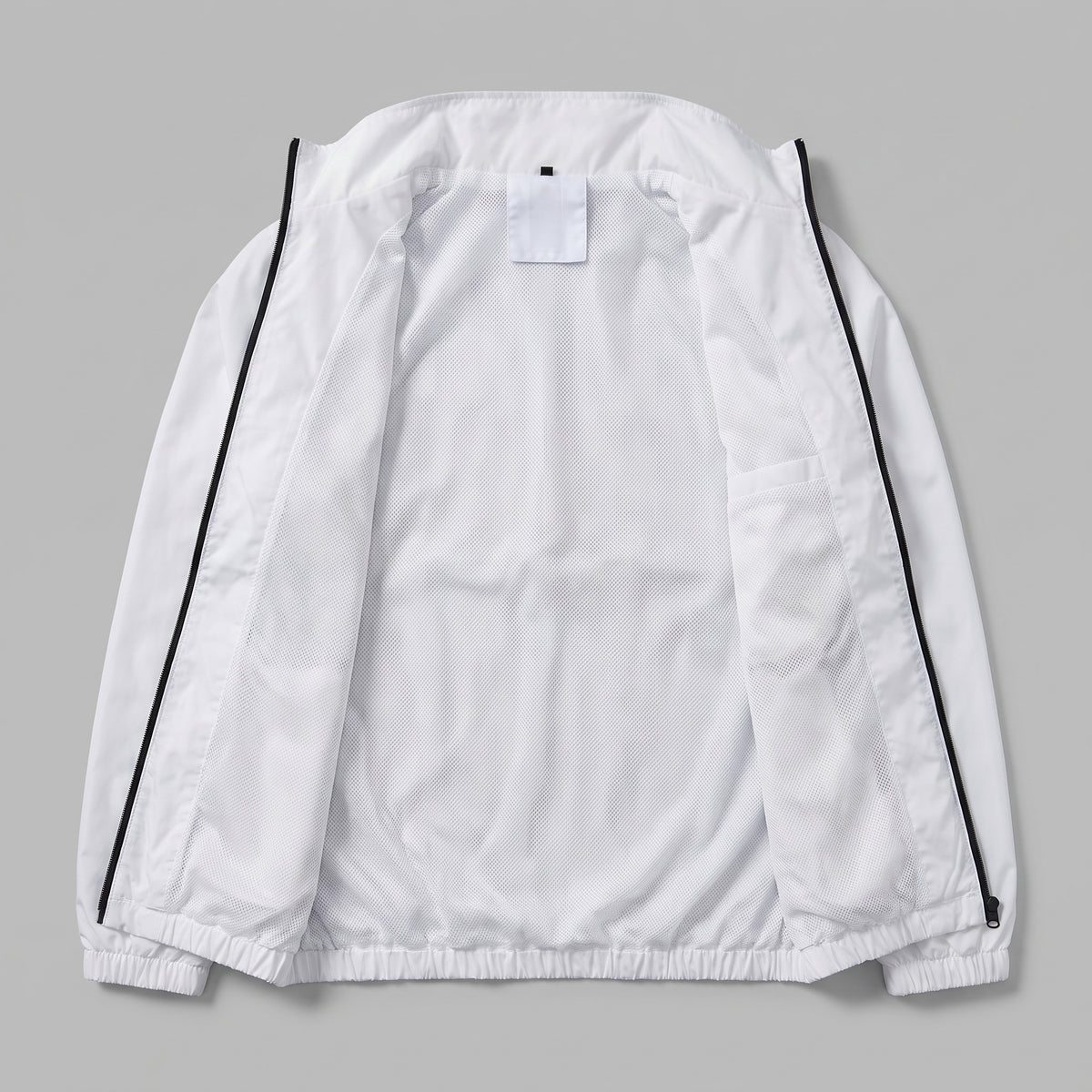 AL0 White Windbreaker Jacket – Lightweight Full-Zip Sports Jacket