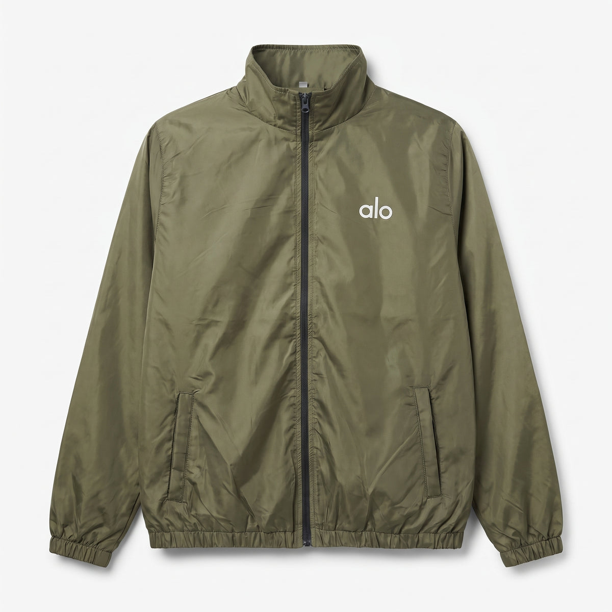 AL0 Olive Green Windbreaker Jacket – Lightweight Full-Zip Sports Jacket