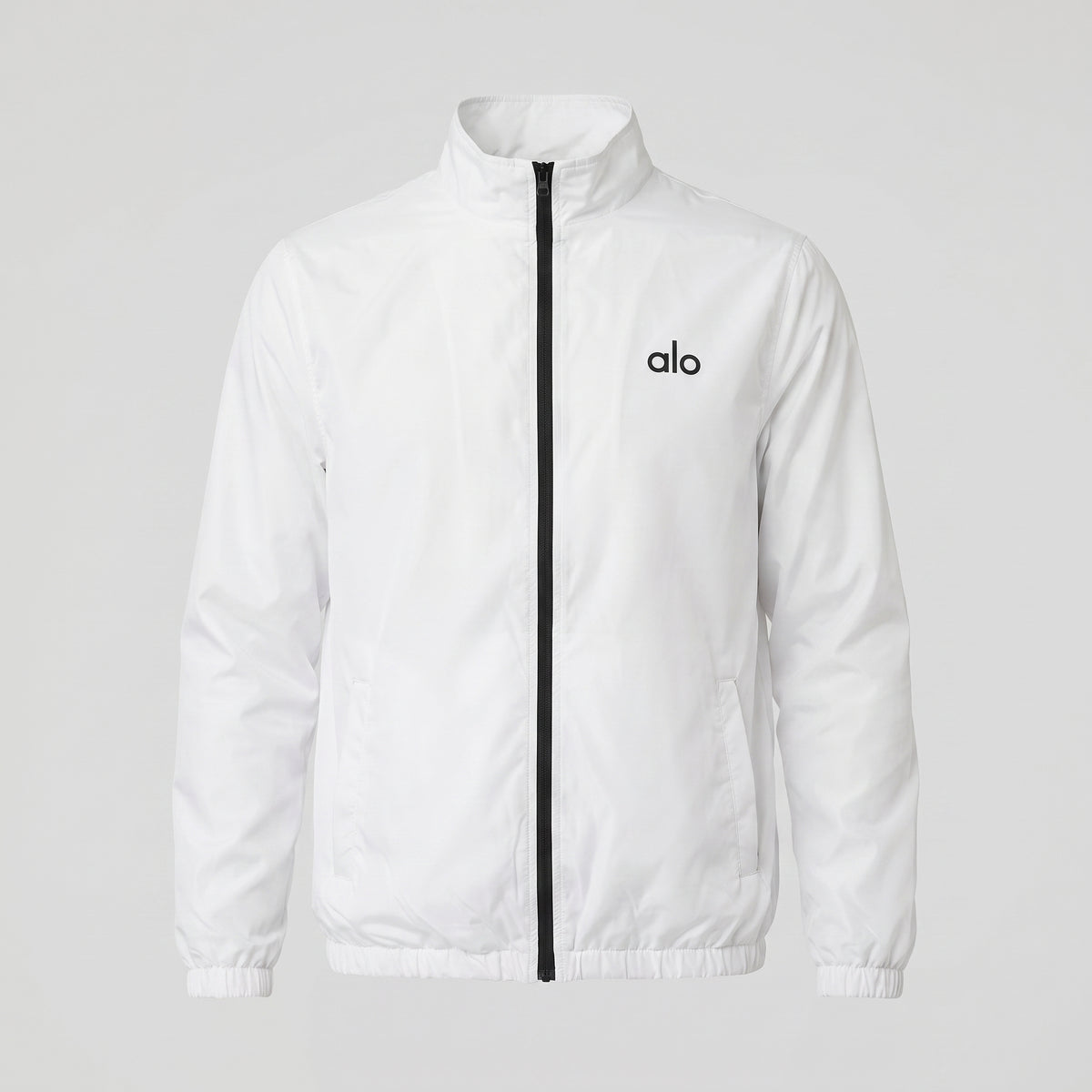 AL0 White Windbreaker Jacket – Lightweight Full-Zip Sports Jacket